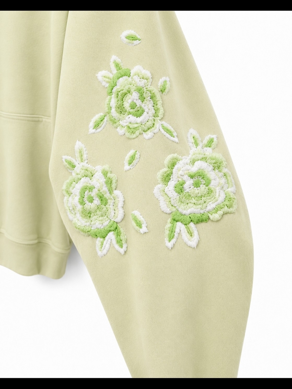 We The Free "Made" Floral Embroidered Hoodie XS Oversized Boho Sweatshirt FP - Picture 4 of 13